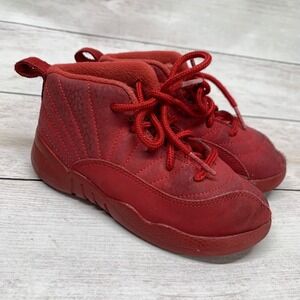 Nike Air Jordan 12 Retro Boys Size 9C Red Athletic Shoes Sneakers 850000-601